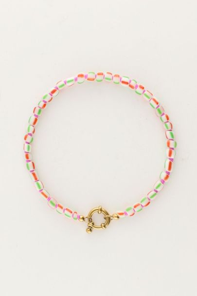 Island green beaded bracelet with clasp | My Jewellery