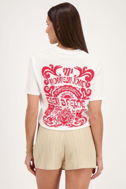 Wit T-shirt met rode print