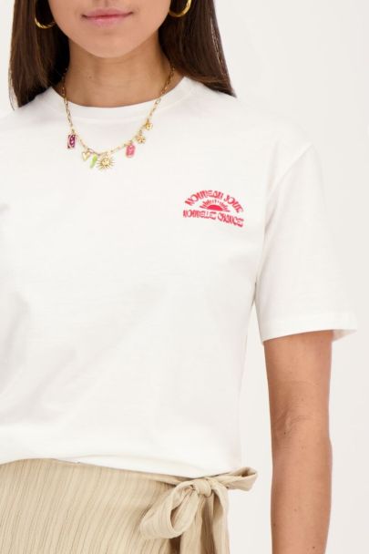 White T-shirt with red print