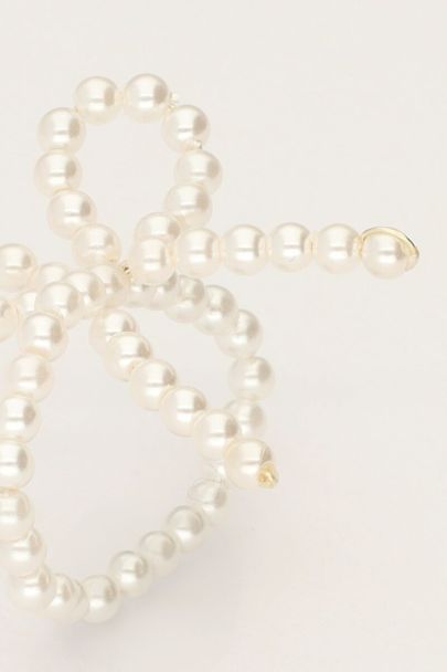 Bague élastique avec perles et noeud