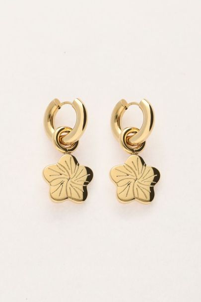 Art hoop earrings with flower | My Jewellery