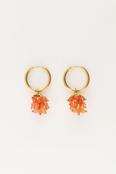 Earring with orange grape cluster | My Jewellery