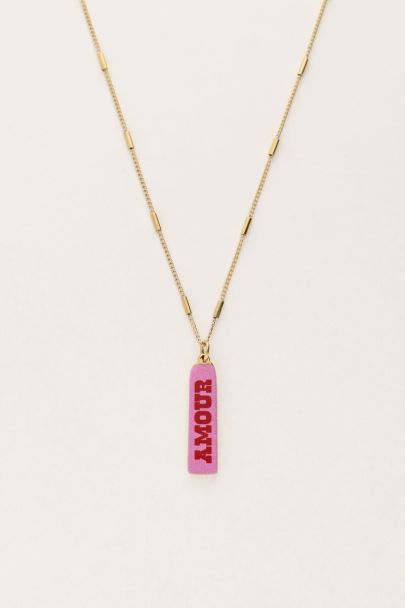 Art necklace with pink amour charm | My Jewellery