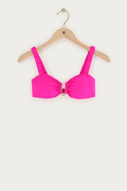 Neon roze bandeau bikini top U-shape 