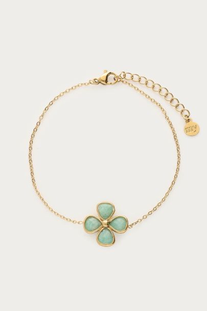 Botanical bracelet with light blue clover