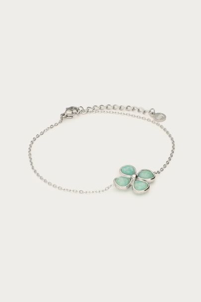 Botanical bracelet with light blue clover