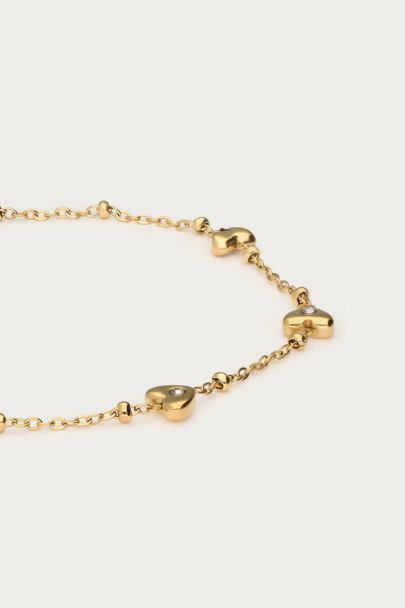Armband met mini hartjes met strass