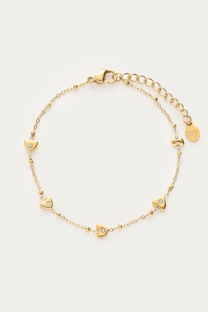 Armband mit Mini-Herzen mit Strasssteinen