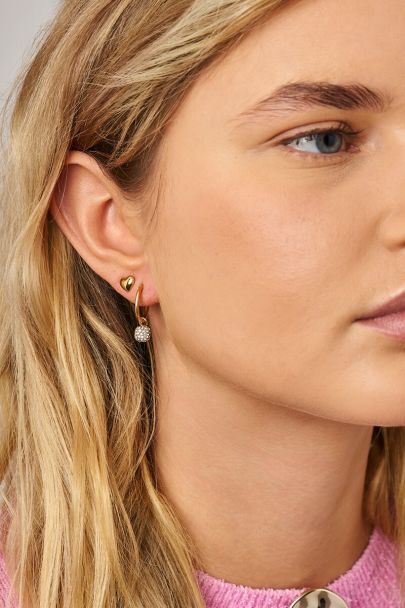 Boucles d'oreilles Love à strass carrés