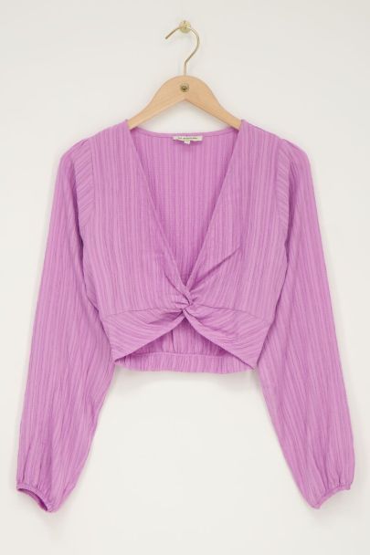 Top court violet avec noeuds