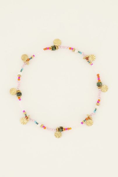 Multicoloured anklet with round charms | My Jewellery
