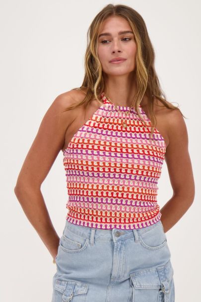 Multikleur crochet tanktop