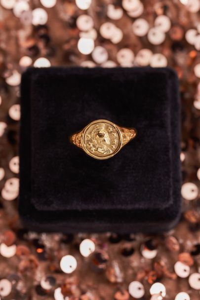 Sieraden Ringen Zegelringen Gepersonaliseerd cadeau Verjaardagscadeau voor echtgenoot Newyorkjewelrys Goud en Rose Kleur Zegel Ring Gouden Zegel Ring Sterling Zilveren Ring 