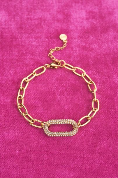 Chain bracelet with rhinestone charm