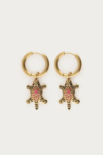 Mystic hoop earrings with leopard