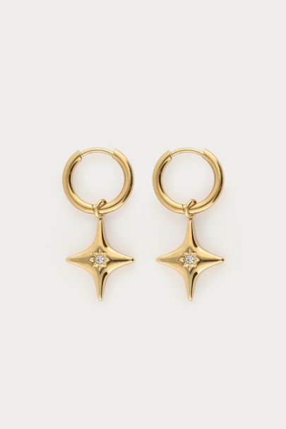 Mystic hoop earrings with North Star 