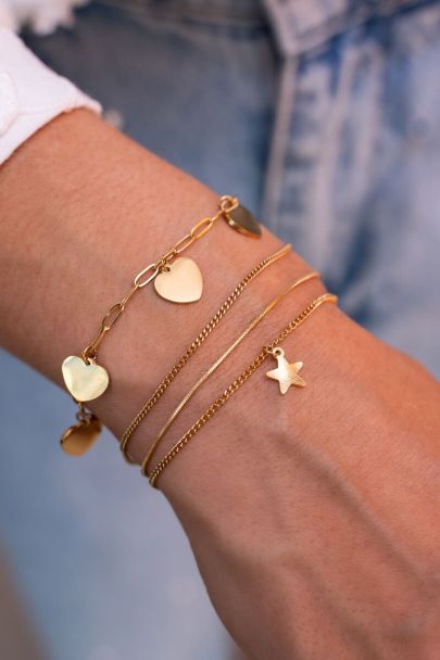Double bracelet with heart charms