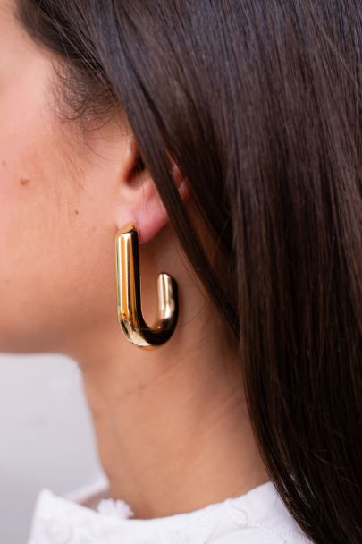 Statement oval open earrings