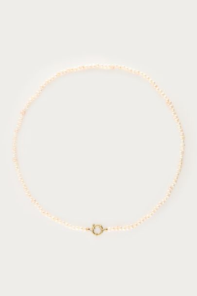 Ketting met slotje en zoetwaterparels medium