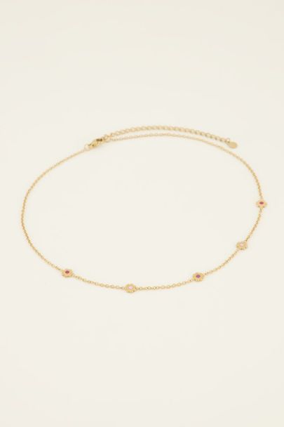Ketting met gekleurde bloemen