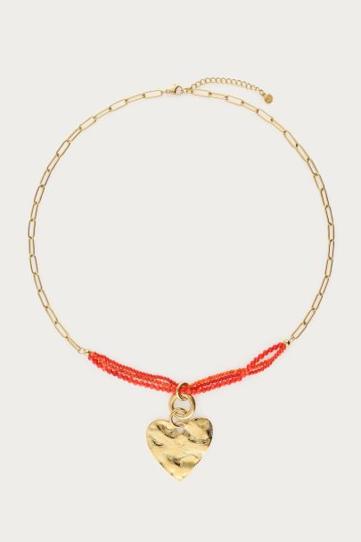 Nomads chain necklace with heart & beads