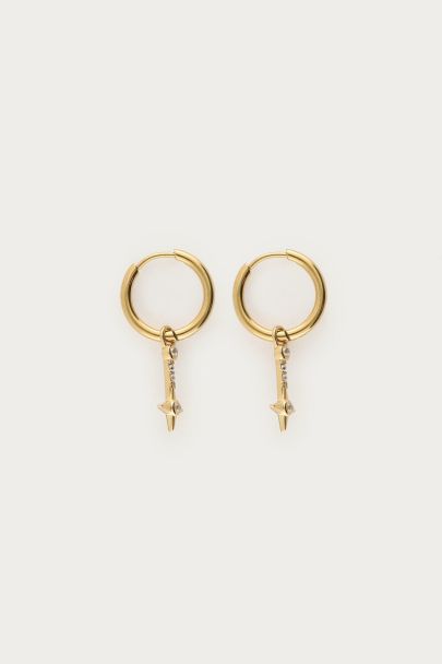 Boucles d'oreilles minimalistes Nomads avec étoile et strass