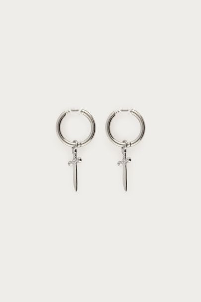 Boucles d'oreilles minimalistes Nomads avec épée