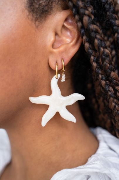 Ocean hoop earrings with large starfish