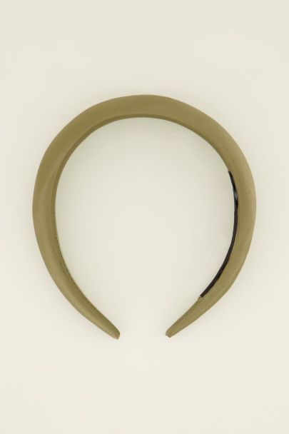 Olive green satin-look headband
