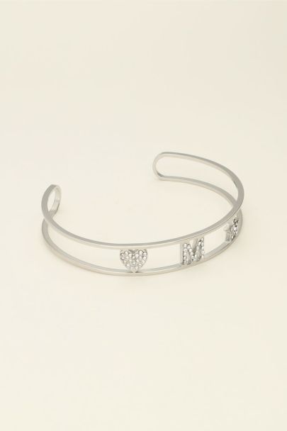Open bangle met initial