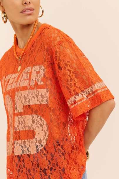 Top en dentelle orange "Atelier 05"
