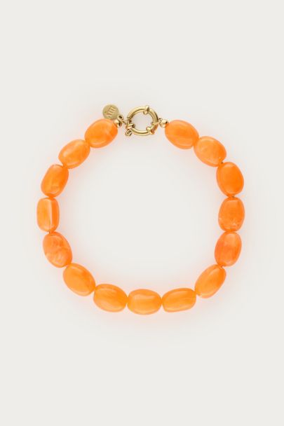 Oranje minimalistische kralenarmband