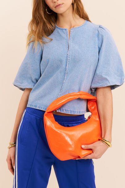 Sac &agrave; bandouli&egrave;re en simili cuir orange