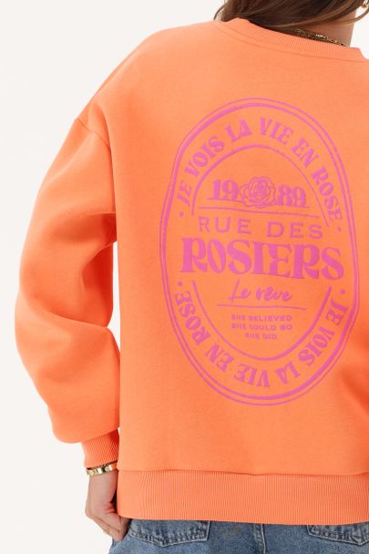 Oranje sweater "Rue des Rosiers"