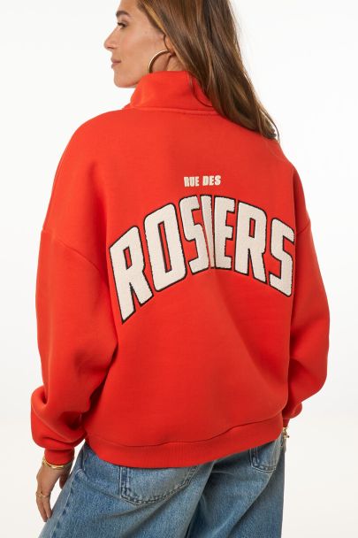 Orange sweater with zipper "Rue des rosiers"