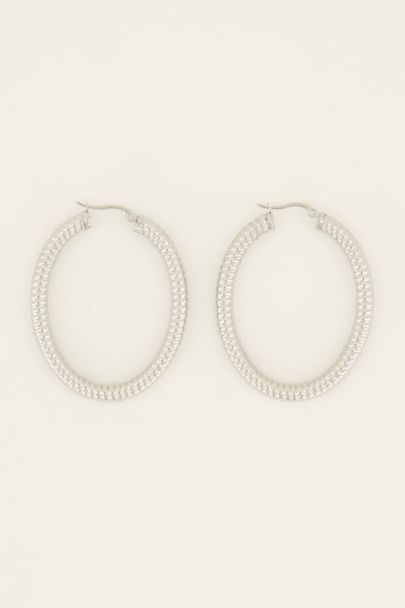 Ovale oorringen met ribbels | My Jewellery