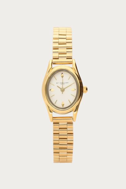 Oval watch with link band