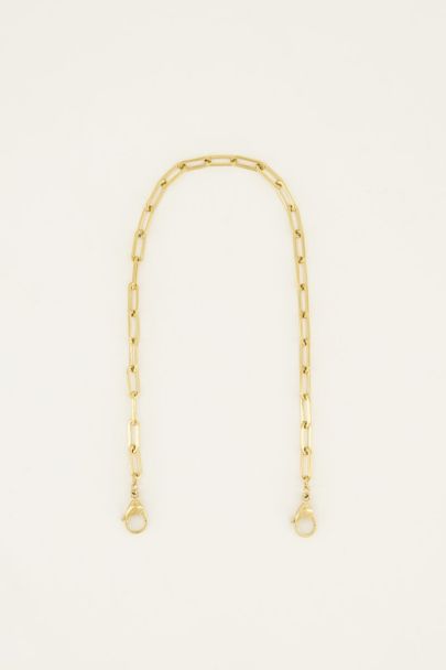 Phone lanyard with gold coloured chain