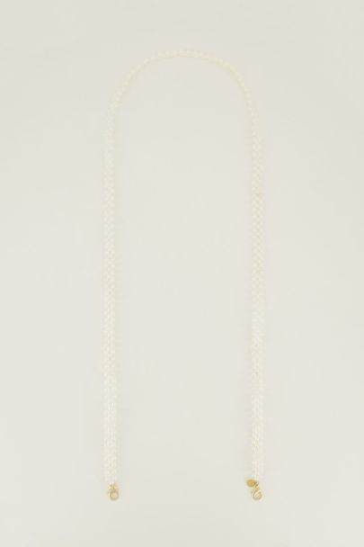 Phone lanyard with small faux pearls