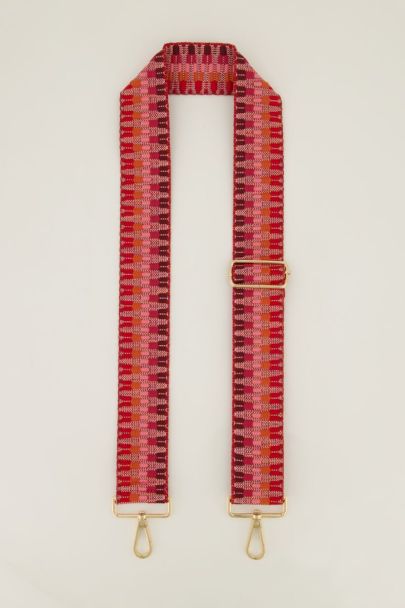Pink bag strap with pattern