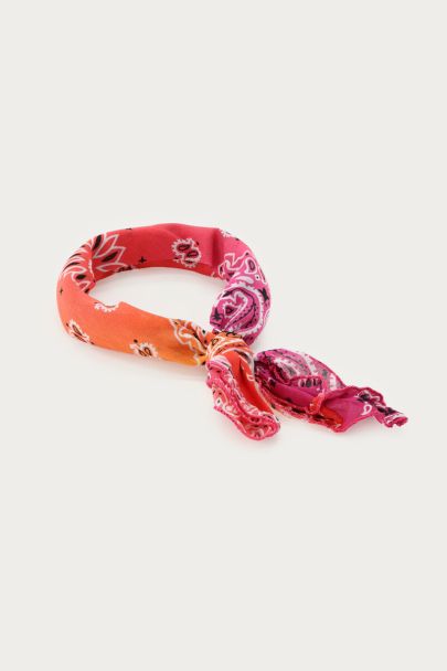 Roze bandana sjaal met overloop