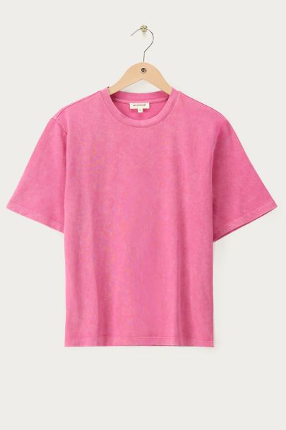 T-shirt basique rose délavé