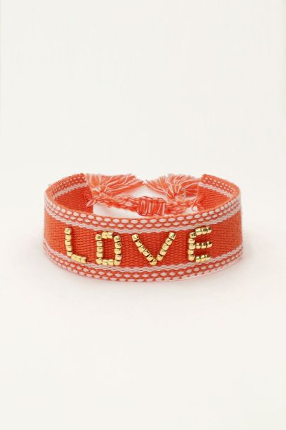 Orange bohemian bracelet love