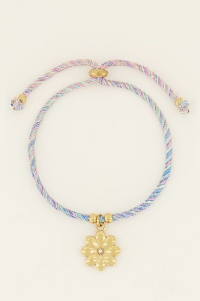 Blauwe armband met love in bloom charm | My Jewellery