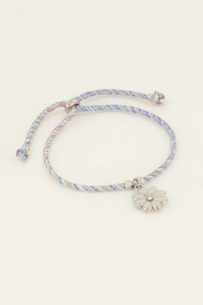 Blauwe armband met love in bloom charm | My Jewellery