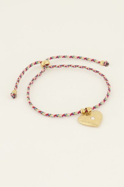 Roze armband met lucky in love charm