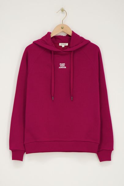 Donkerrode hoodie "Paris mon amour"