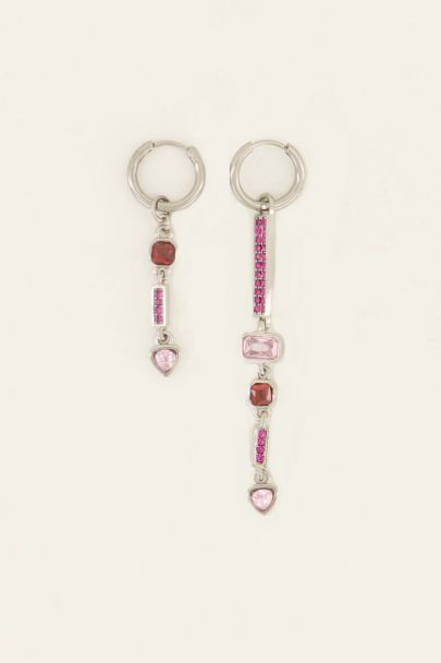 Roze oorringen met lengte mix | My Jewellery