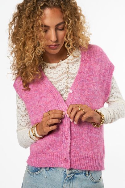 Roze oversized gilet