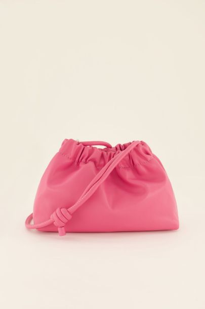 Roze crossbody tas met plooien